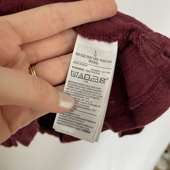 Gap lived- in red men's large t-shirt summer top burgundy cotton lightweight - Picture 5 of 7